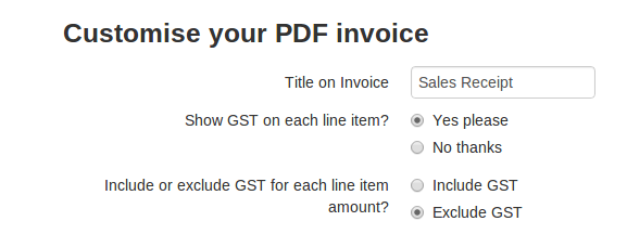 Sales Receipt Preferences