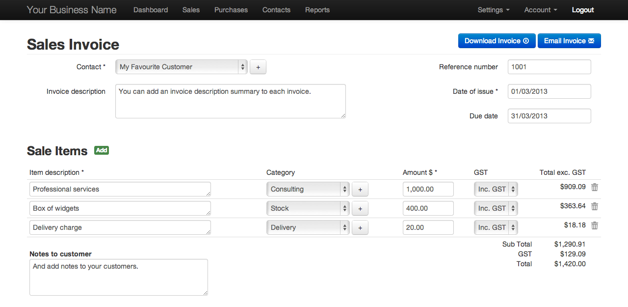 Sales Invoice