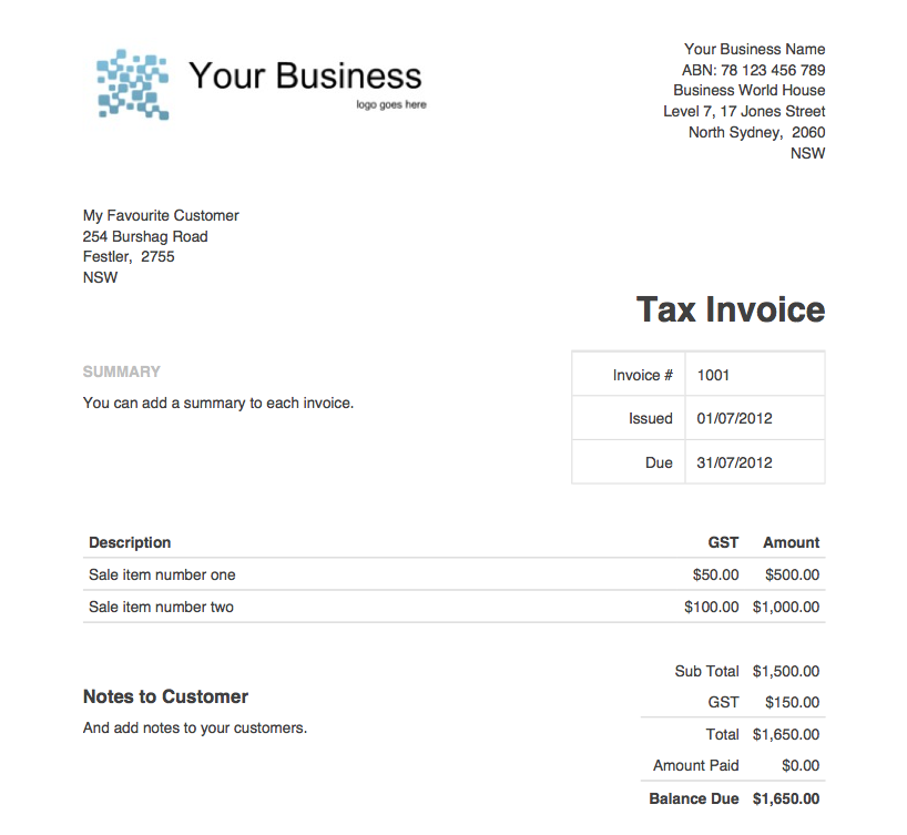 Tax Invoice